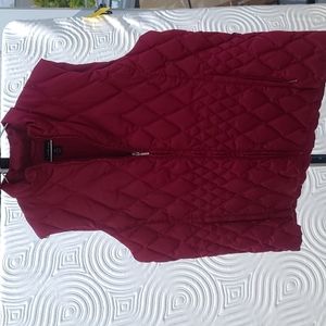 Hot pink puffer lands end vest 1X